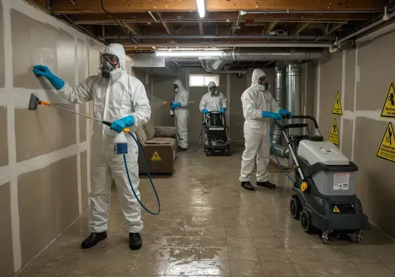 Basement Moisture Removal and Structural Drying process in Purdy, MO